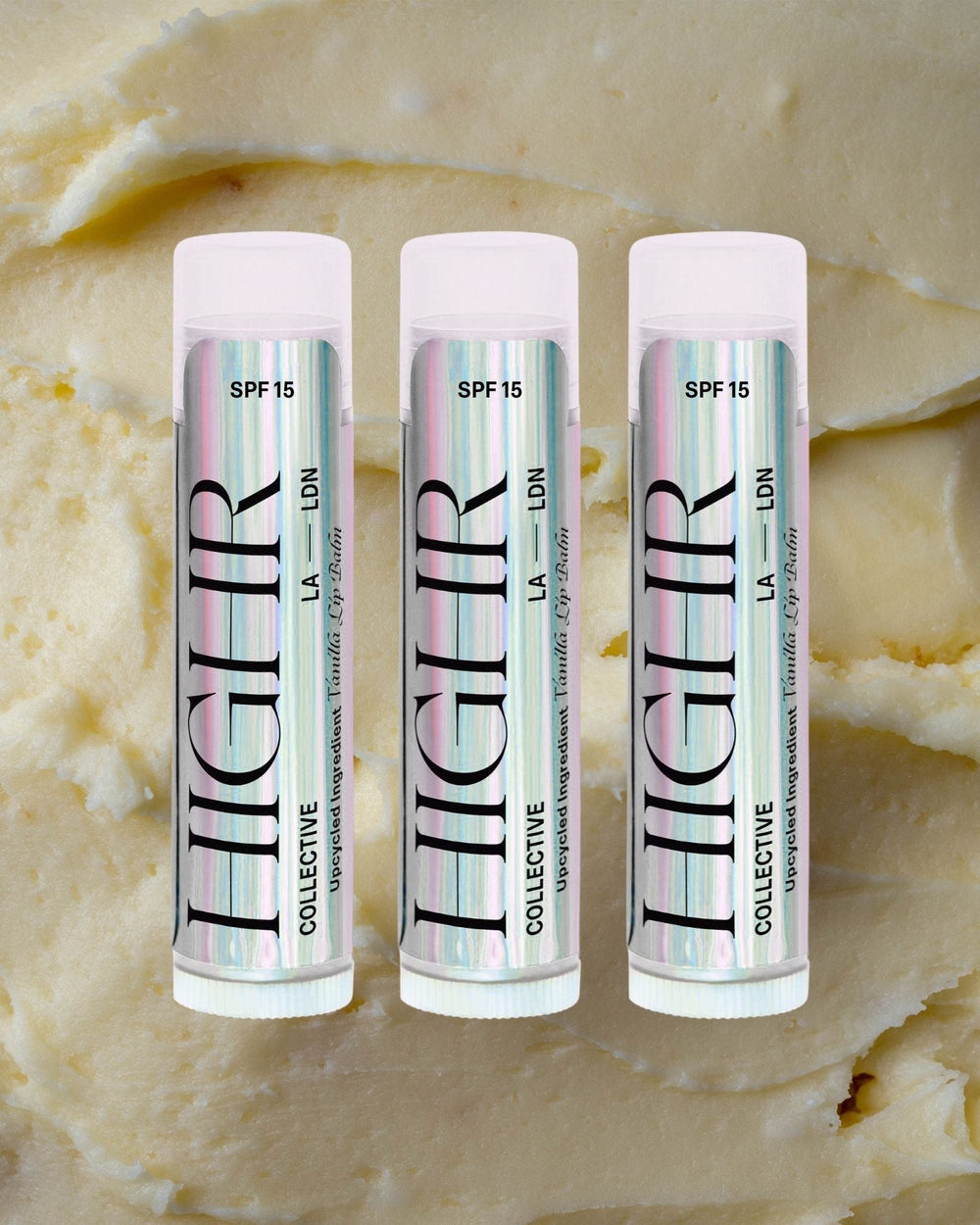 SPF 15 Upcycled Vanilla Lip Balm Trio HIGHR Collective